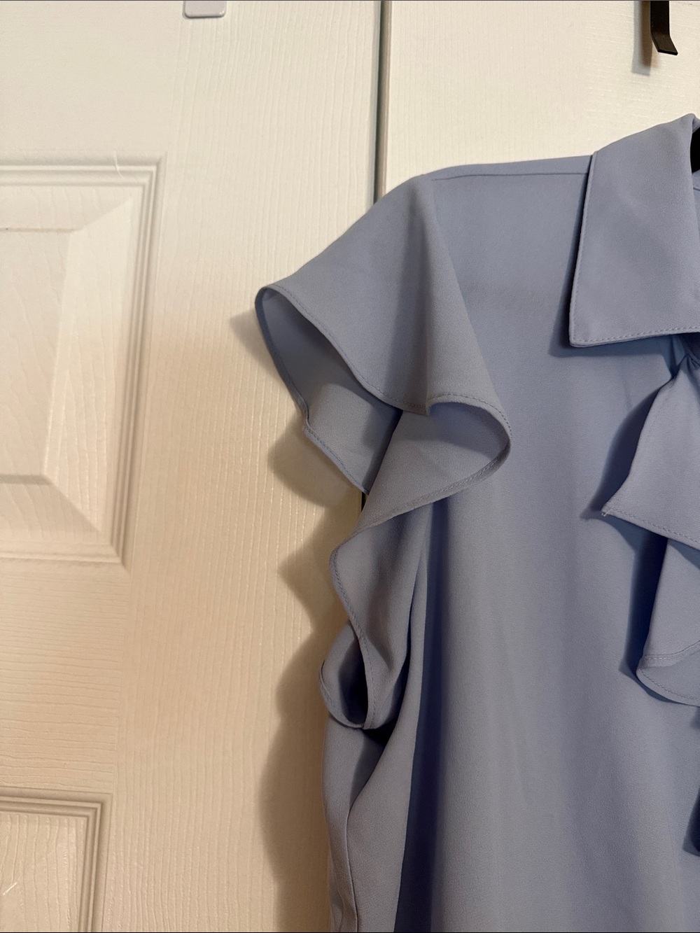 Calvin Klein Soft Blue Ruffle Button-Front Blouse - Picture 5 of 5